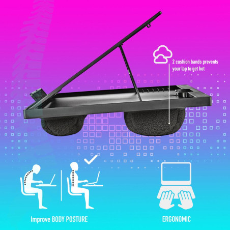 NGS Stand Laptop Lapnest per Gambe con Cuscino fino a 15.6"