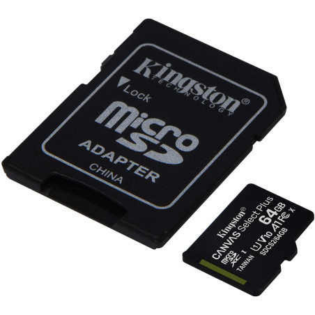 Kingston Micro SD 64GB Classe 10 SDCS2/64GB + Adattatore SD