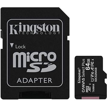 Kingston Micro SD 64GB Classe 10 SDCS2/64GB + Adattatore SD