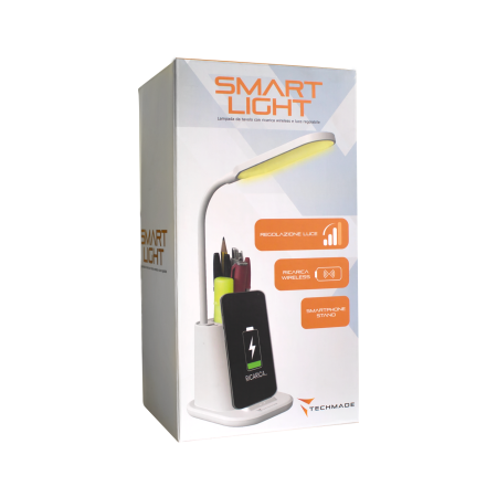 Techmade Lampada da Tavolo con Ricarica Wireless Smartphone
