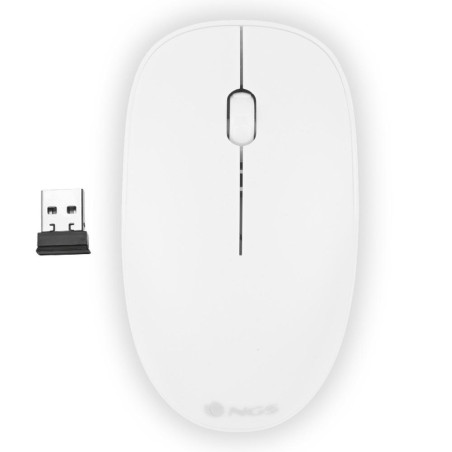 NGS Mouse Wireless Fog 1000dpi 2tasti Bianco
