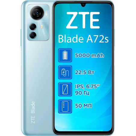 ZTE Blade A72s 3+128GB 6.74" Blue DS ITA