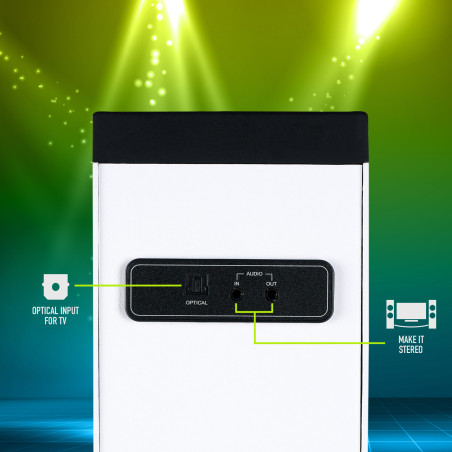 NGS Speaker a Torre Sky Charm Bluetooth USB RadioFM AUX 50W Bianca