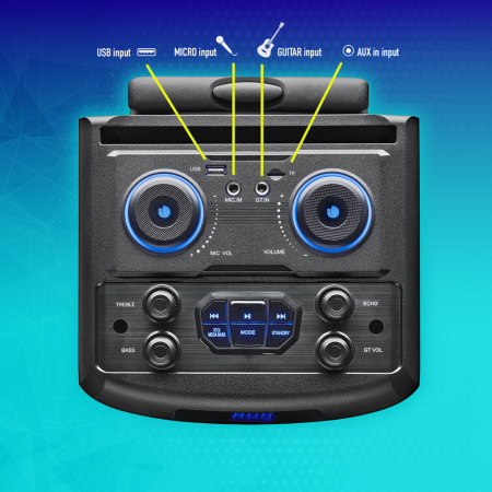 NGS Spekear Trolley WildDub1 DJ Party BT RGB TWS 300W Nera