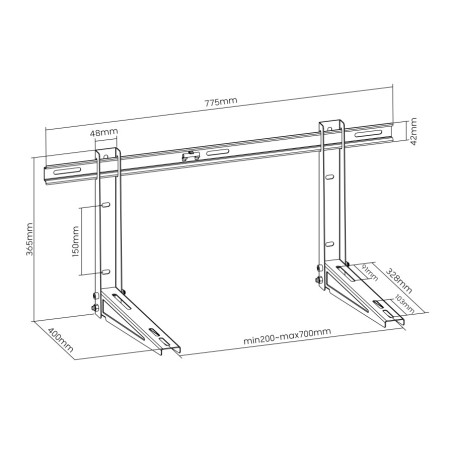 Superior Staffa Condizionatore d'aria Universale AirFix Pro 140kg SUPSAW002
