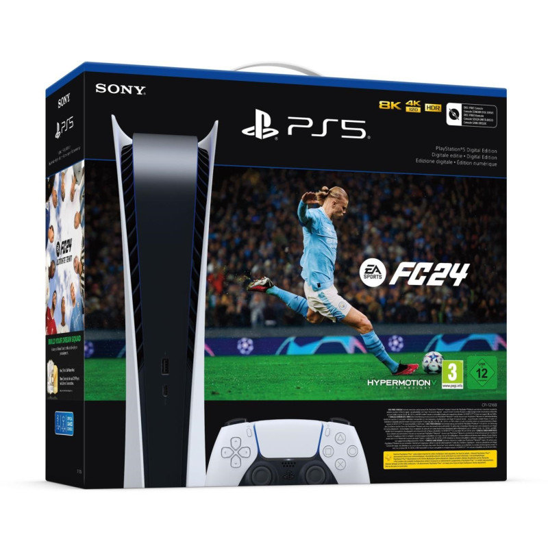 PS5 Console 825GB Digital Ed. White + FC 24 + FUT VCH ITA
