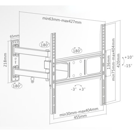 Superior Staffa TV SUPSTV003 32"-55" Full Motion Extra Slim 35Kg
