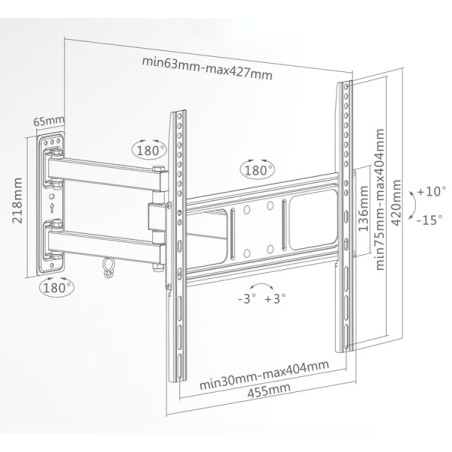 Superior Staffa TV SUPSTV003 32"-55" Full Motion Extra Slim 35Kg