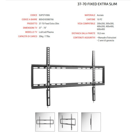 Superior Staffa TV SUPSTV006 37"-70" Fixed Extra Slim 35Kg