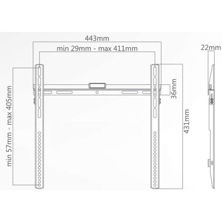 Superior Staffa TV SUPSTV002 32"-55" Fixed Ultra Flat 40Kg
