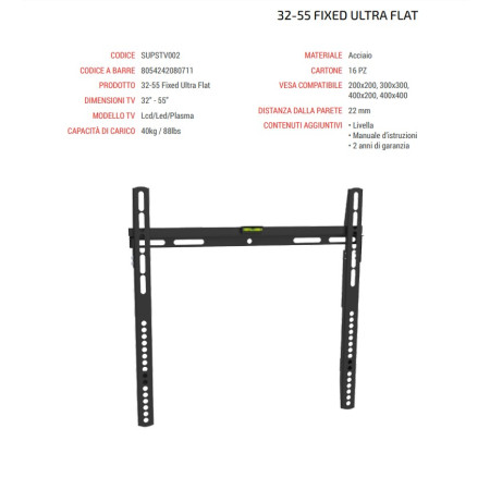 Superior Staffa TV SUPSTV002 32"-55" Fixed Ultra Flat 40Kg