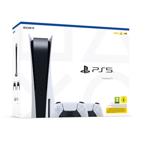 PS5 Console 825GB Standard Ed. White + 2 DualSense