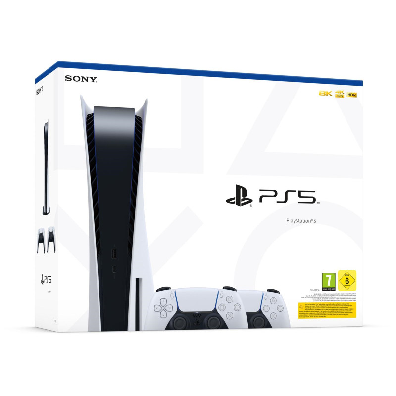 PS5 Console 825GB Standard Ed. White + 2 DualSense EU