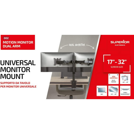 Superior Staffa Monitor Doppio 17"-32" Motion SUPSPC002