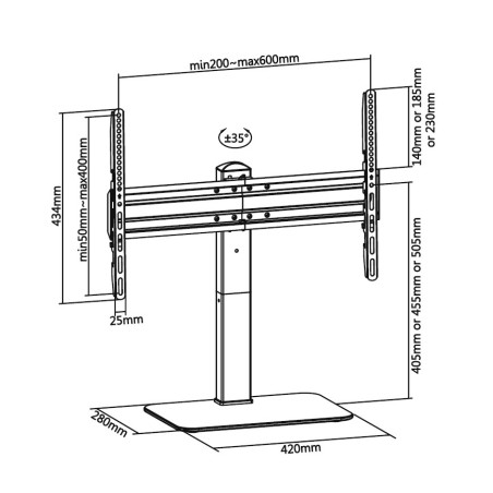 Superior Staffa TV 37"-70" Table Top 40Kg SUPSTV020