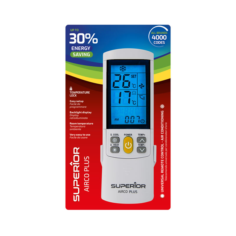 Superior Telecomando Universale Climatizzatori AirCo Plus illuminato