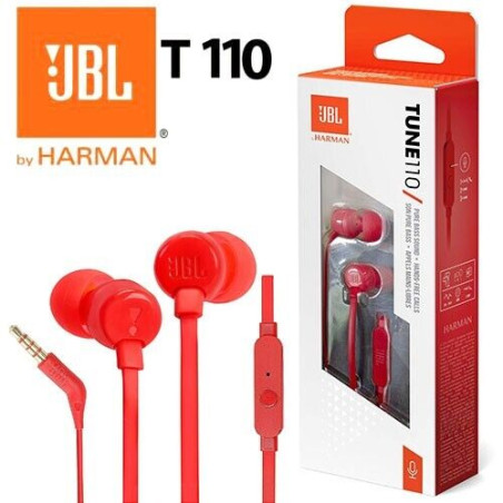 JBL Auricolari in-ear Tune 110 T110 Jack 3.5mm Red
