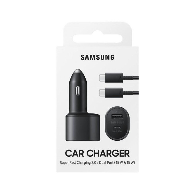 Samsung Caricatore Auto 45W+15W EP-L5300 USB-C+USB-A Black
