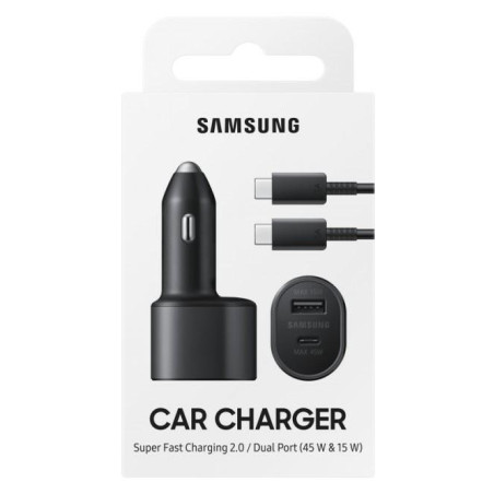 Samsung Caricatore Auto 45W+15W EP-L5300 USB-C+USB-A Black