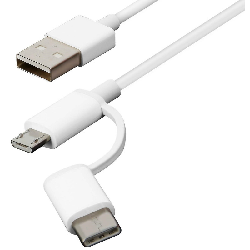 Xiaomi Cavo Mi 2 in 1 da USB a microUSB/Type-C 1m White