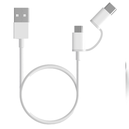 Xiaomi Cavo Mi 2 in 1 da USB a microUSB/Type-C 1m White