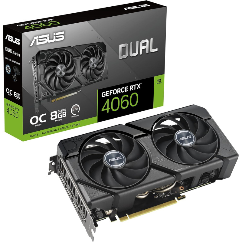 Asus Scheda Video NVidia Dual GeForce RTX4060 OC 2535MHz 8GB GDDR6