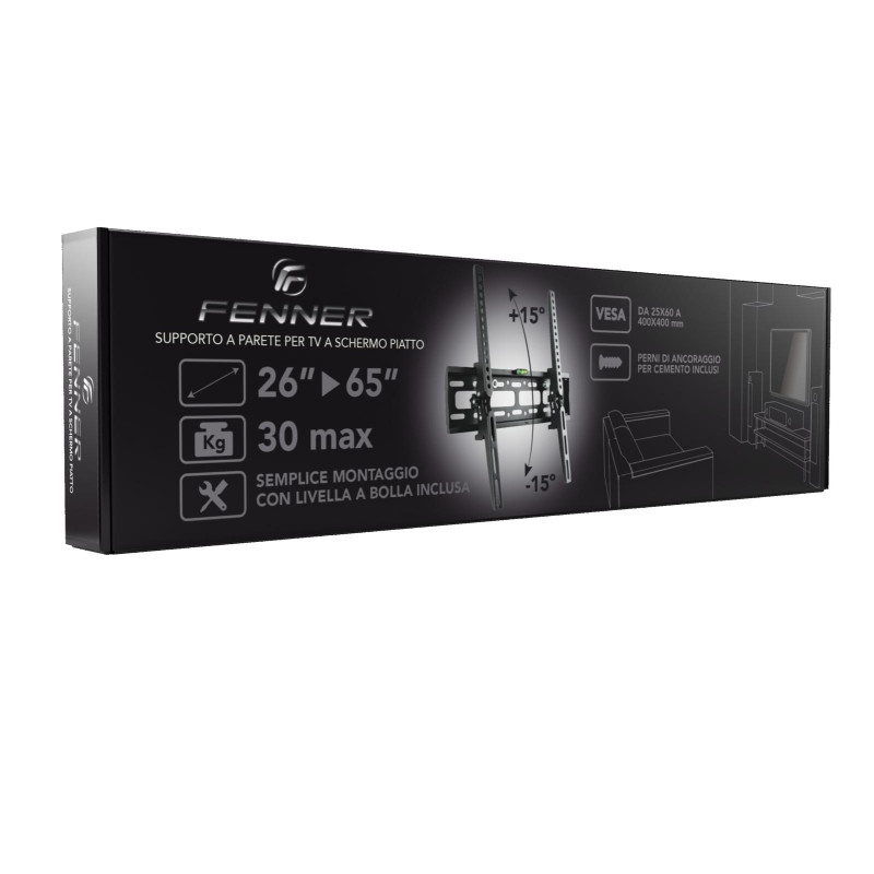 Fenner Tech Staffa TV FN-C40 26"-65" Tilt Ultra Flat 30Kg