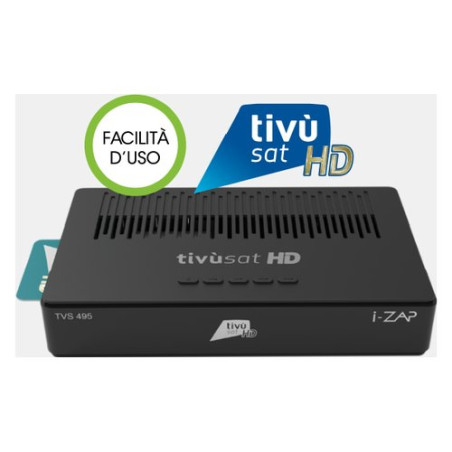 I-Zap Decoder TVS495 DVB-S2 HEVC 10 BIT HD/USB Tivùsat + Telecomando Universale 2in1
