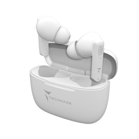 Techmade Auricolari Earbuds T31 White con superbass e touch control
