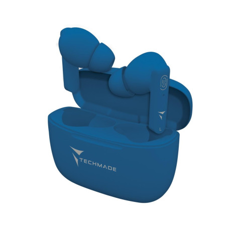 Techmade Auricolari Earbuds T31 Blue con superbass e touch control