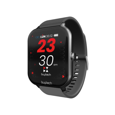 Techmade Smartwatch BuyTechAllum. 1.83" Cassa Silver Cinturino Silicone Black