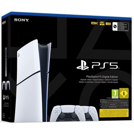 PS5 Console 1TB Digital Slim White +2 Dual Sense ITA