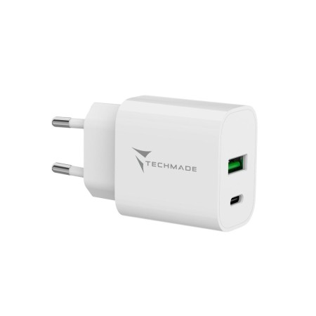 Techmade Caricabatteria 20w Con Porta USB-C + USB-A