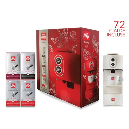 Illy Macchina da Caffe a Cialde 44mm Easy Bianca + 72 Cialde